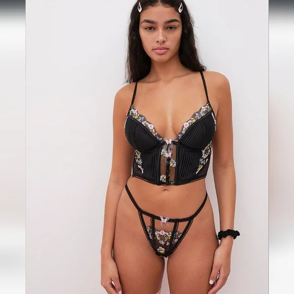NWT FOR LOVE & LEMONS SET Current Elektra Bustier & Thong 2022 Edition